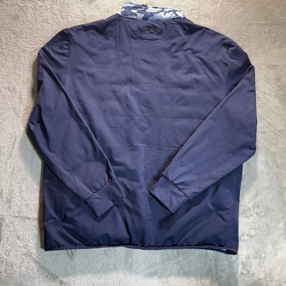 Straight Down Patton Golf Jacket Mens Size XXL Blue White Athletic Full Zip